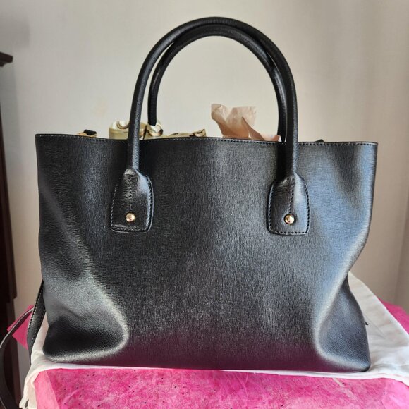 Furla Black Saffiano Leather 5 pc tote set EUC - Picture 4 of 15